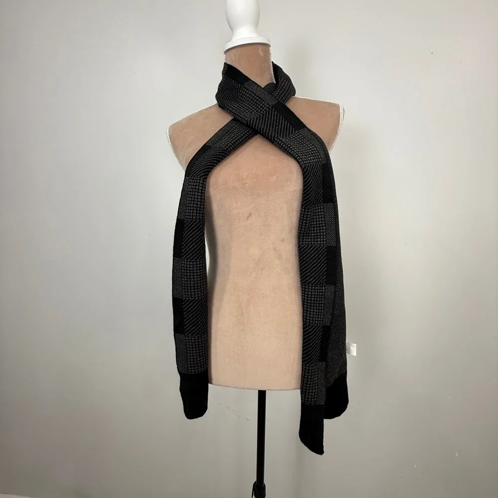 Van Heusen Black and Gray Checkered Scarf
